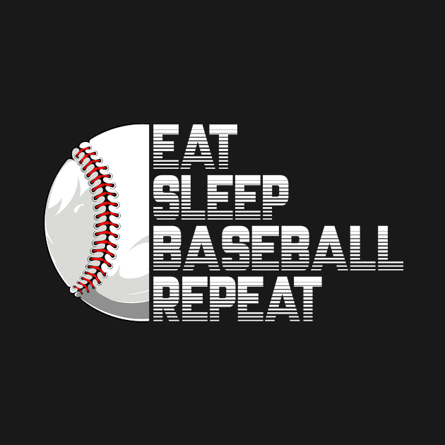 Eat Sleep Baseball Repeat Half Vintage Retro Design Funny Gift by lisanna