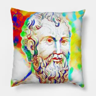 Zeno of Citium Colourful Portrait | Zeno of Citium Artwork 10 Pillow