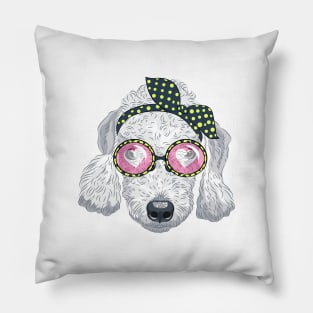 Hipster dog Bedlington Terrier Pillow
