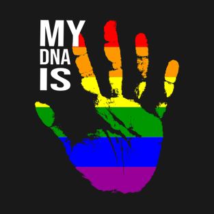 LBGT Flag, My DNA Is LBGT, Gay PArade Flag T-Shirt