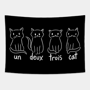 Un Deux Trois Cat Funny French Cat Tapestry