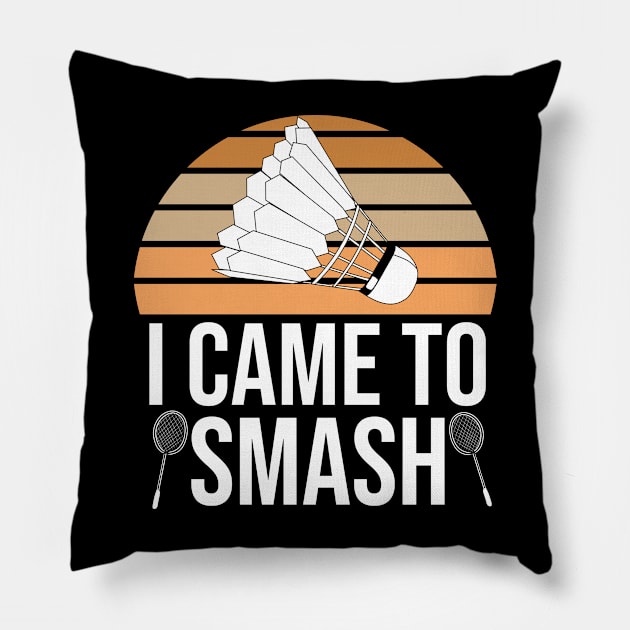 Funny Badminton Quote Pillow by The Jumping Cart