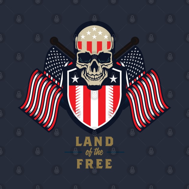 Land of the Free Skull v2 by Bag O' Bones