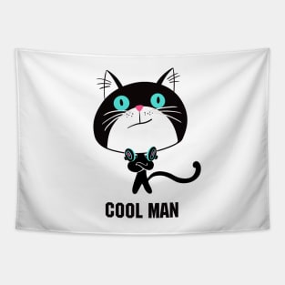 Cat "Cool man" Tapestry