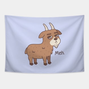 Bored Goat Goes Meh Funny Pun Tapestry