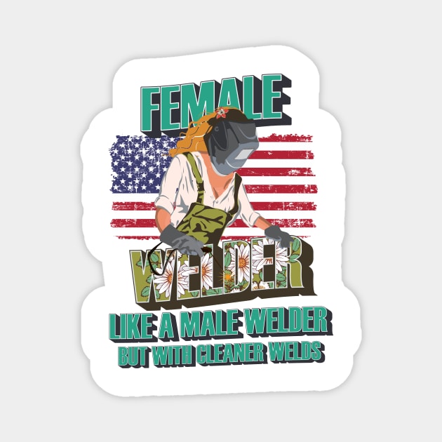 Welder girl funny quote woman metal worker gift  Female welder humor Magnet by HomeCoquette