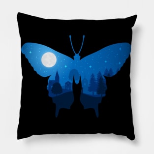 Full moon in butterfly Pillow