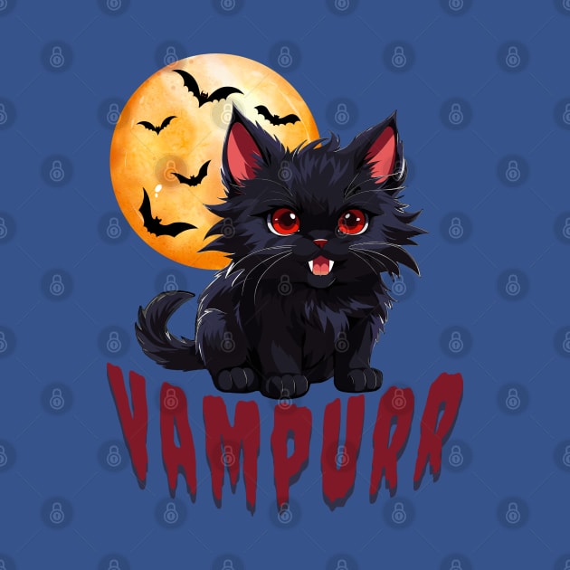 Vampurr the Cute Goth Vampire Kitty by NerdyWerks