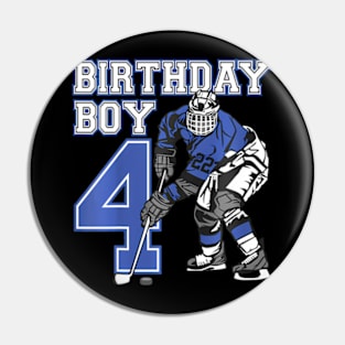 Kids 4 Year Old Ice Hockey Themed Birthday Party 4Th Boy Pin