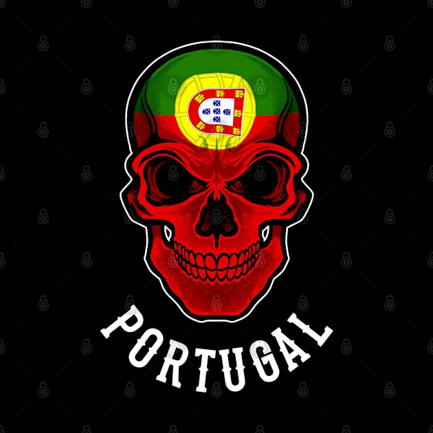 Portuguese Flag Skull Portugal Patriotic Skeleton by MerchFrontier