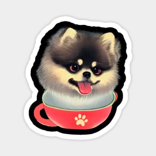 Lovely Pink Teacup Pomeranian Puppy National Dog Day with Cute Baby Teacup Pomeranian Magnet