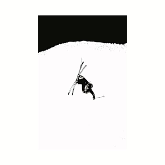 Skier doing a backflip. by Las Vegas Ski & Snowboard Resort Store