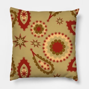 pattern with leaves and flowers paisley style Pillow