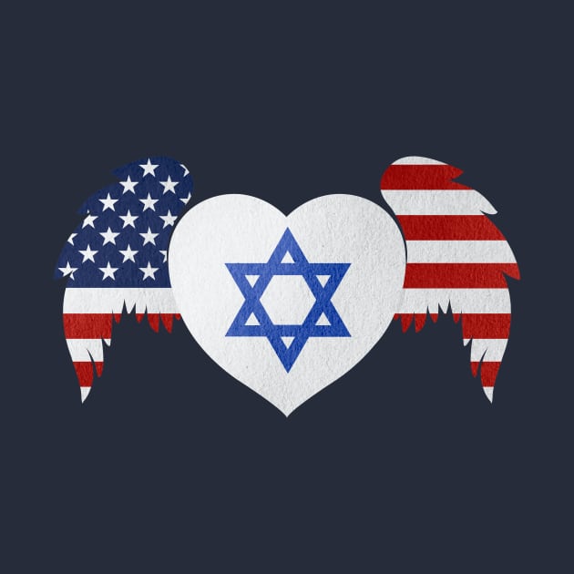 Israel And United States Winged Heart by ArtOnTheRun