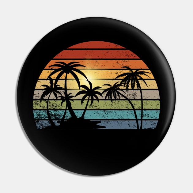 Palm Tree Retro Vintage Sunset Pin by ElevateElegance