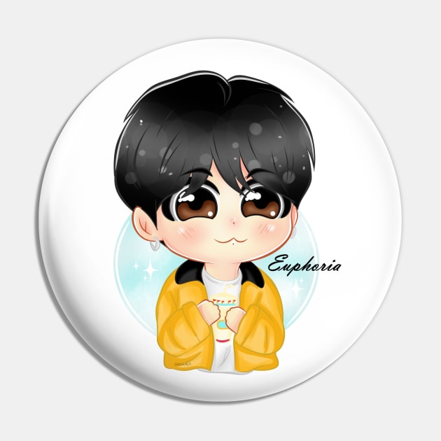 BTS Jungkook Euphoria Chibi Pin by SkmArtShop