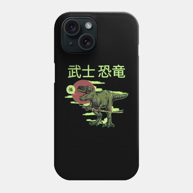 Japanese samurai dinosaur Phone Case by sukhendu.12