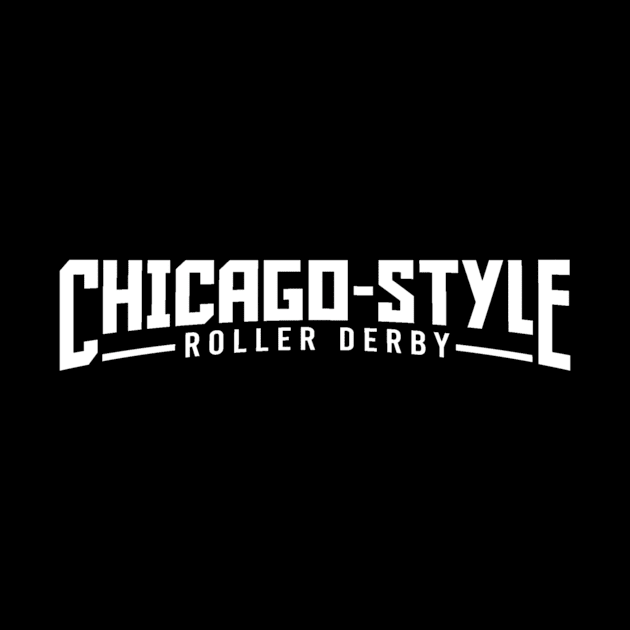 White CSRD Name Logo by ChicagoStyleRollerDerby