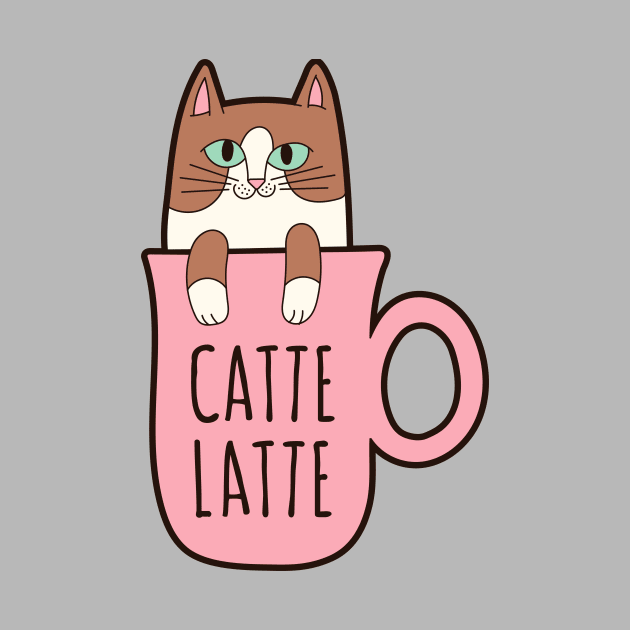 Catte Latte Coffe Cat by pinkowlet