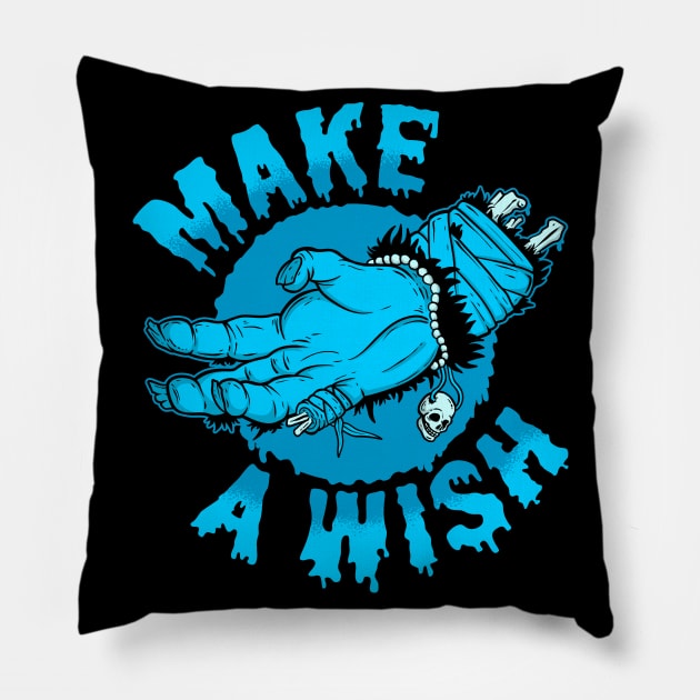 Make a Wish (blue) Pillow by Spazzy Newton