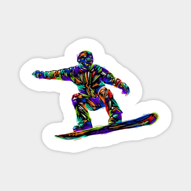 Snowboard Magnet by Razym