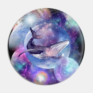 space blue whale 6 Pin