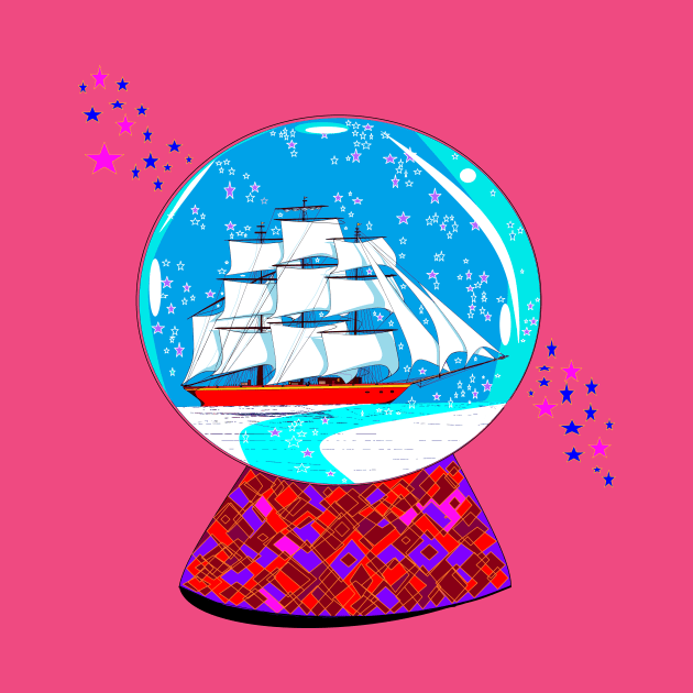 A Snow Globe with Clipper Ship by YudyisJudy