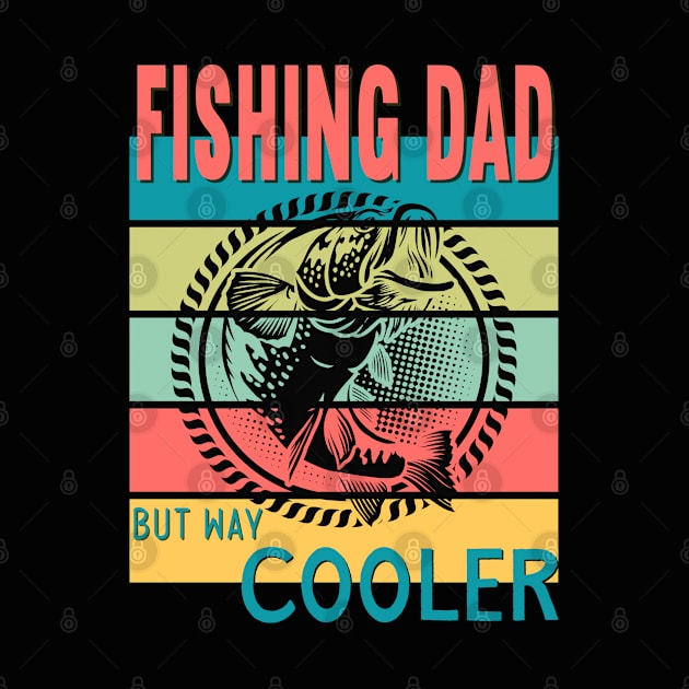 Fishing Dad But Way Cooler Retro Vintage Sunset by AdrianaHolmesArt