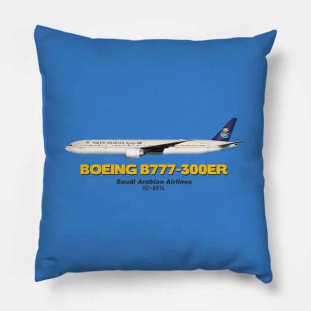 Boeing B777-300ER - Saudi Arabian Airlines Pillow by TheArtofFlying