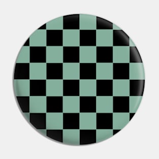 Tea Green and Black Chessboard Pattern Pin