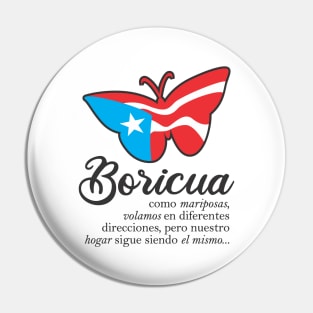 Boricua Flag Familia Butterfly Puerto Rico Spanish Pin