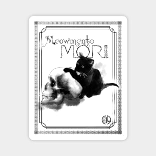 Meowmento Mori bookplate ex libris skull kitten Magnet