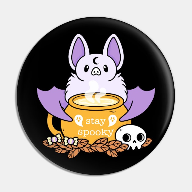 Stay Spooky | Nikury | Cute Halloween Bat Pin by Nikury