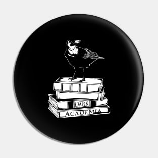 Crow on books - Dark Academia Pin