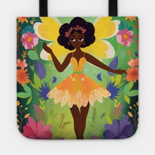 Cute Fairy in the Floral Garden Tote