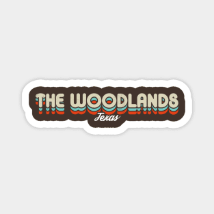 Retro The Woodlands Texas Magnet