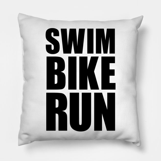 SWIM BIKE RUN TRIATHLON KONA Pillow by ndnc