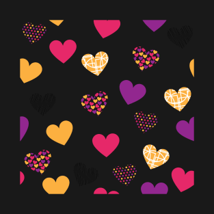 Cute Patterned Hearts T-Shirt