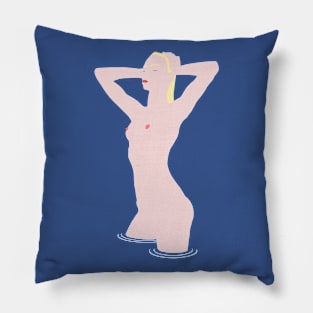 Bathing Beauty blonde Pillow