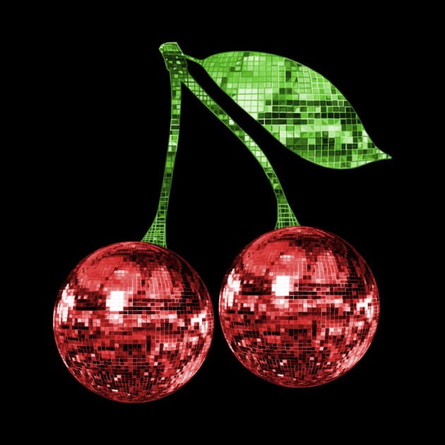 Pair of Disco Ball Red Cherries by Art by Deborah Camp