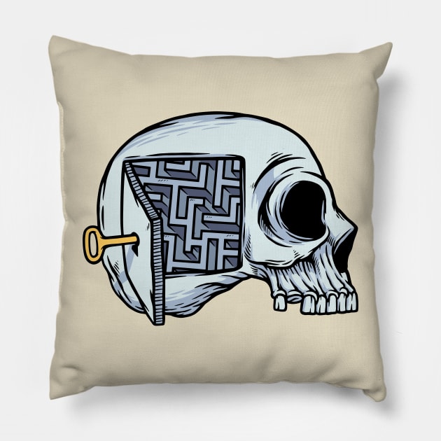 puzzle in the skull Pillow by gunaone design