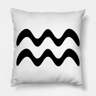 Black Aqua Symbol Pillow