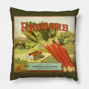 Vintage Rhubarb Crate Label Pillow