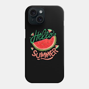 Hello summer with watermelon, warm sunshine and the beach Phone Case