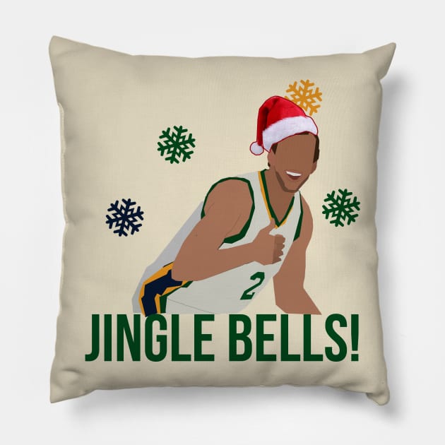 Joe Ingles 'Jingle Bells' Christmas Apparel - Utah Jazz NBA Pillow by xavierjfong