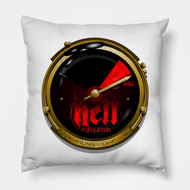 The Adrian's Undead Diary Hell Gauge Logo Pillow by chrisphilbrook