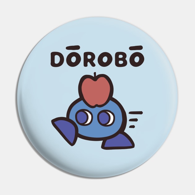 DOROBO - Cryptic Nihongo - Cartoon Thief with Japanese Pin by zueniverse