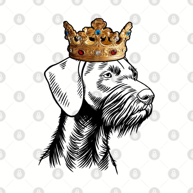 German Wirehaired Pointer Dog King Queen Wearing Crown by millersye