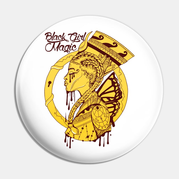 Canary Yellow - Goddess Of Egypt Black Girl Magic Pin by kenallouis