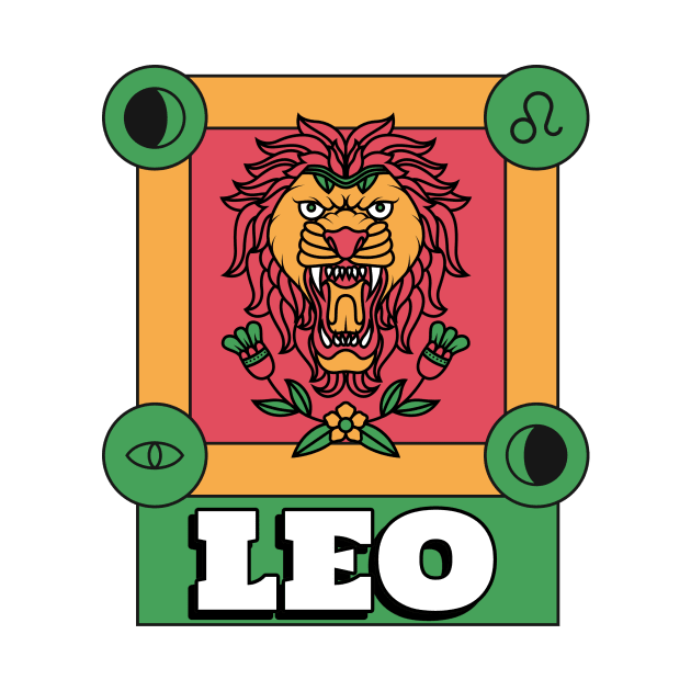 Leo Zodiac Sign by Tip Top Tee's